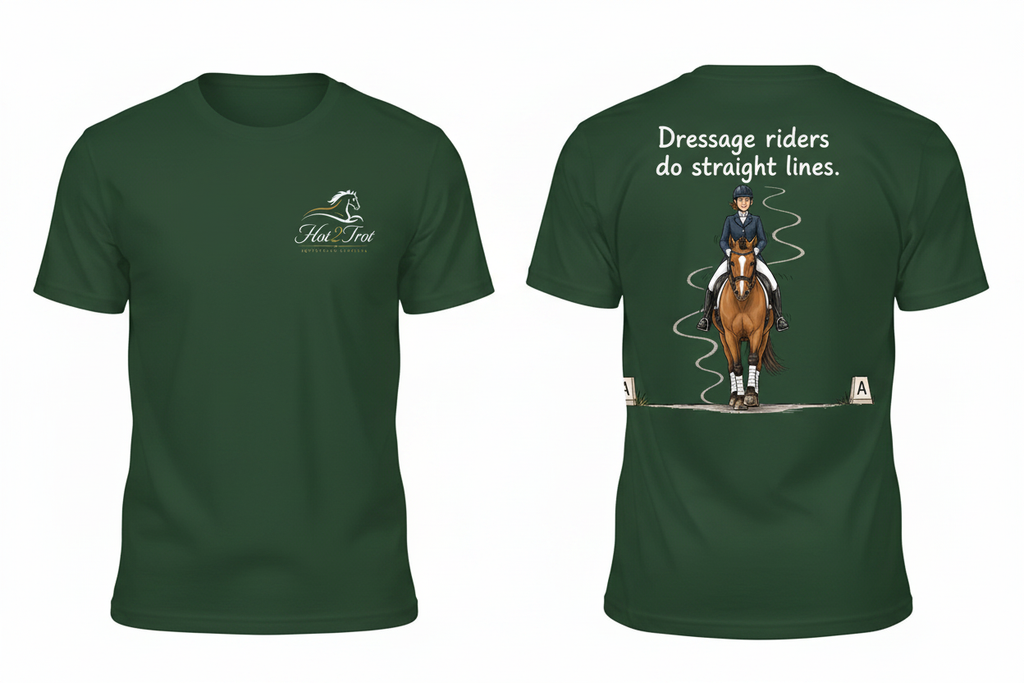 Dark Racing Green Dressage White Text