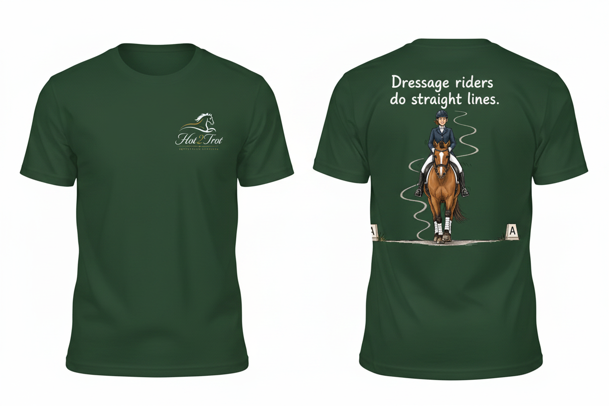 Dark Racing Green Dressage White Text