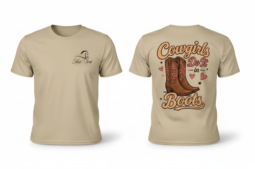 Sand T-Shirt Cowgirl Boots
